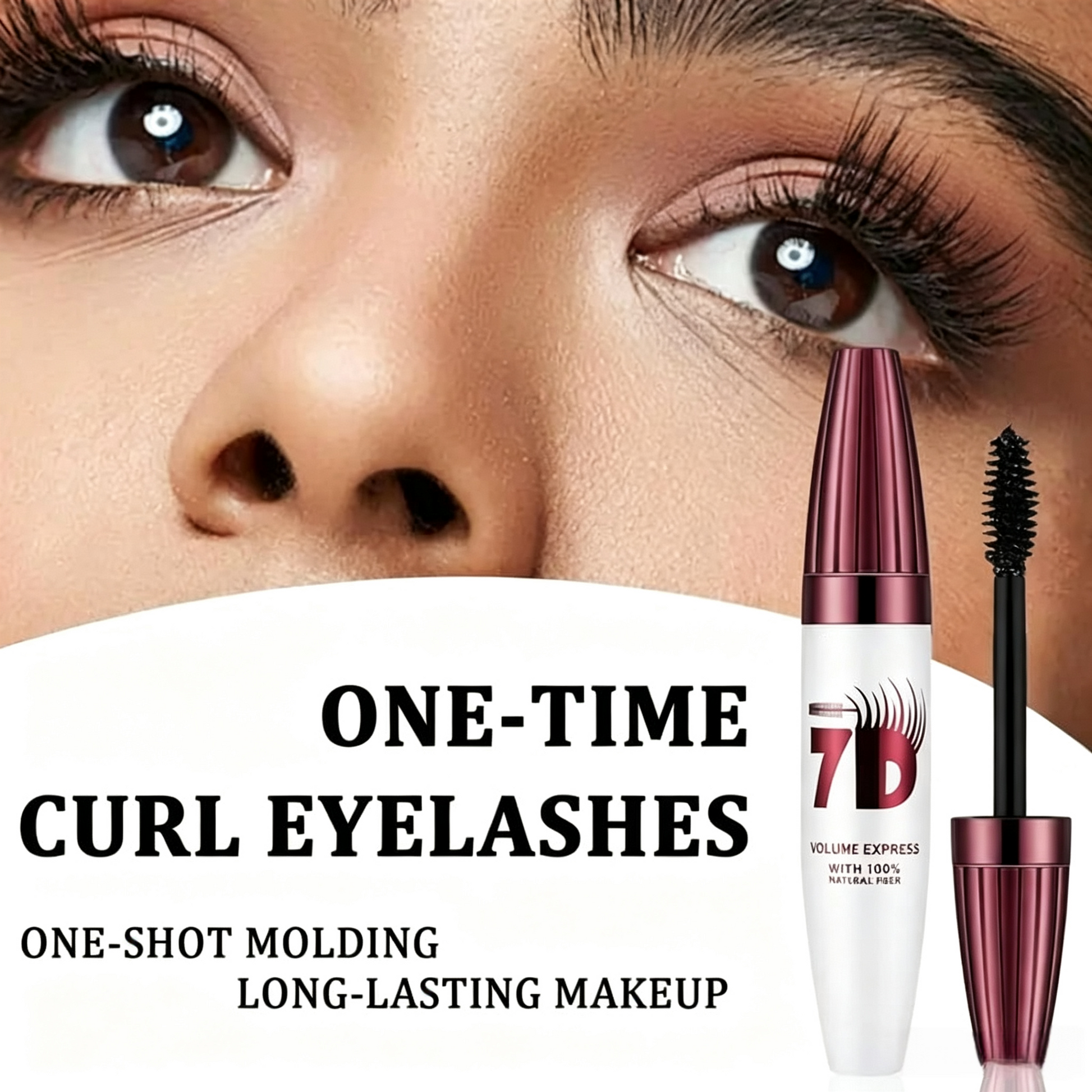 👁️✨ 7D Smudge-Proof! Waterproof Fiber Mascara for Natural Volume.