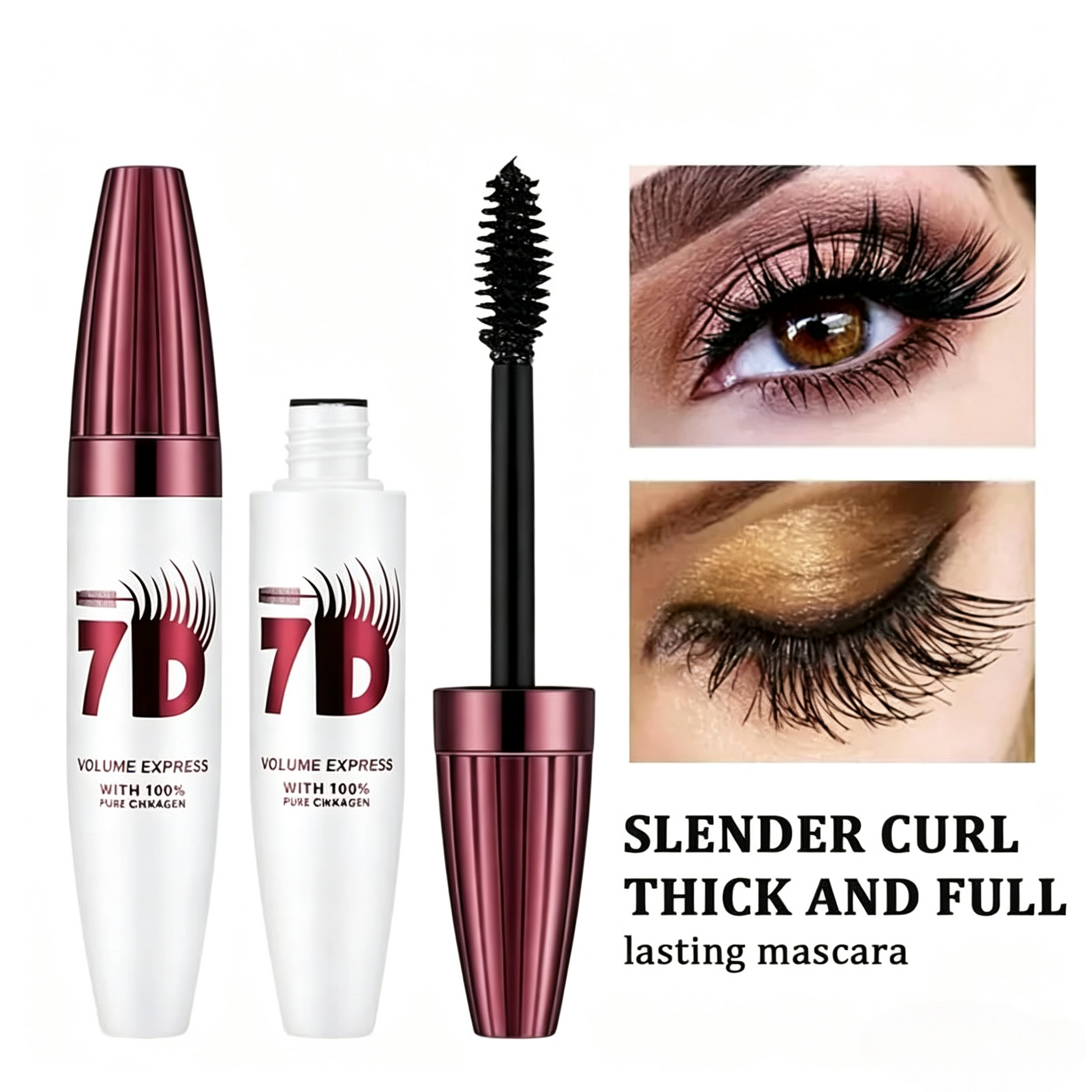 👁️✨ 7D Smudge-Proof! Waterproof Fiber Mascara for Natural Volume.
