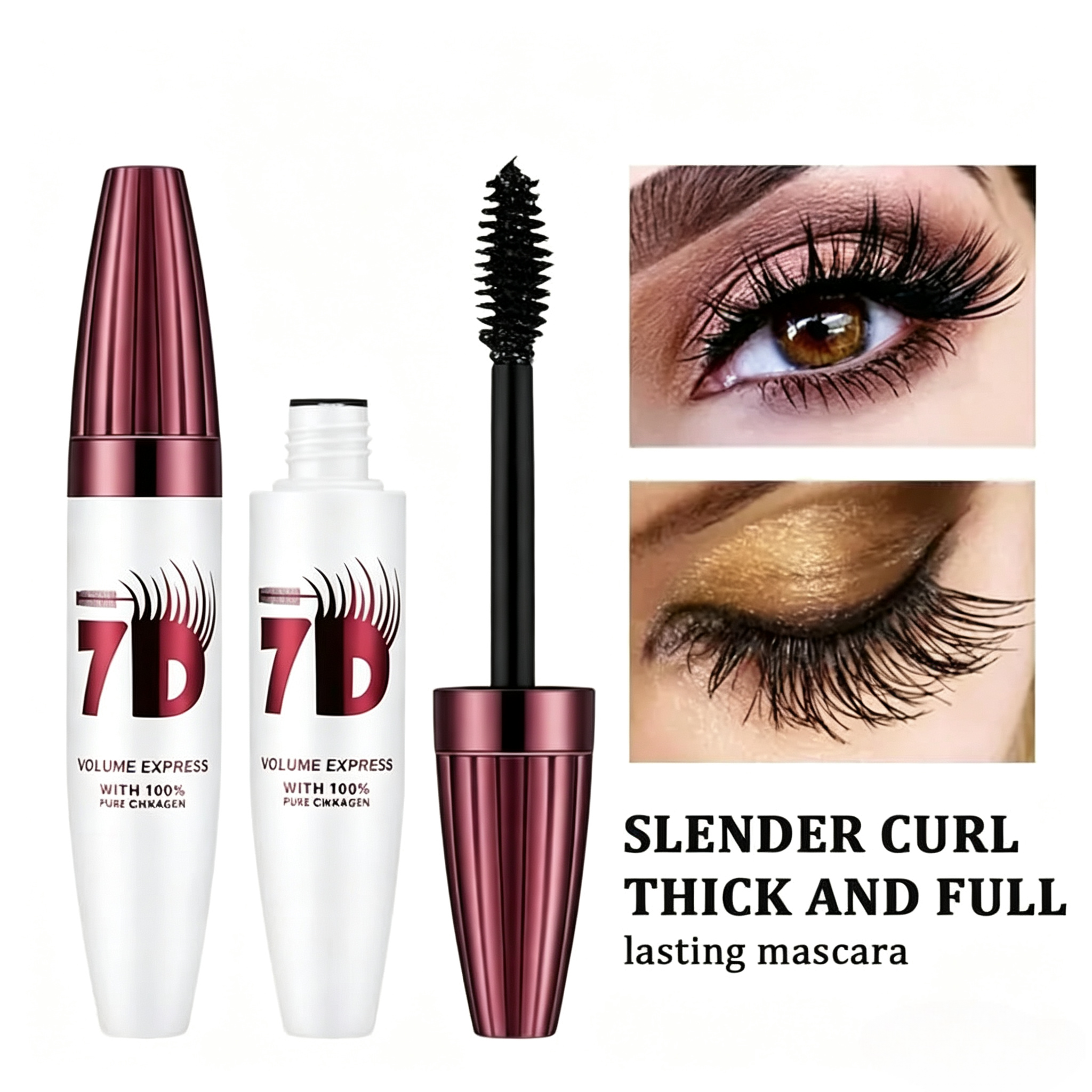 👁️✨ 7D Smudge-Proof! Waterproof Fiber Mascara for Natural Volume.