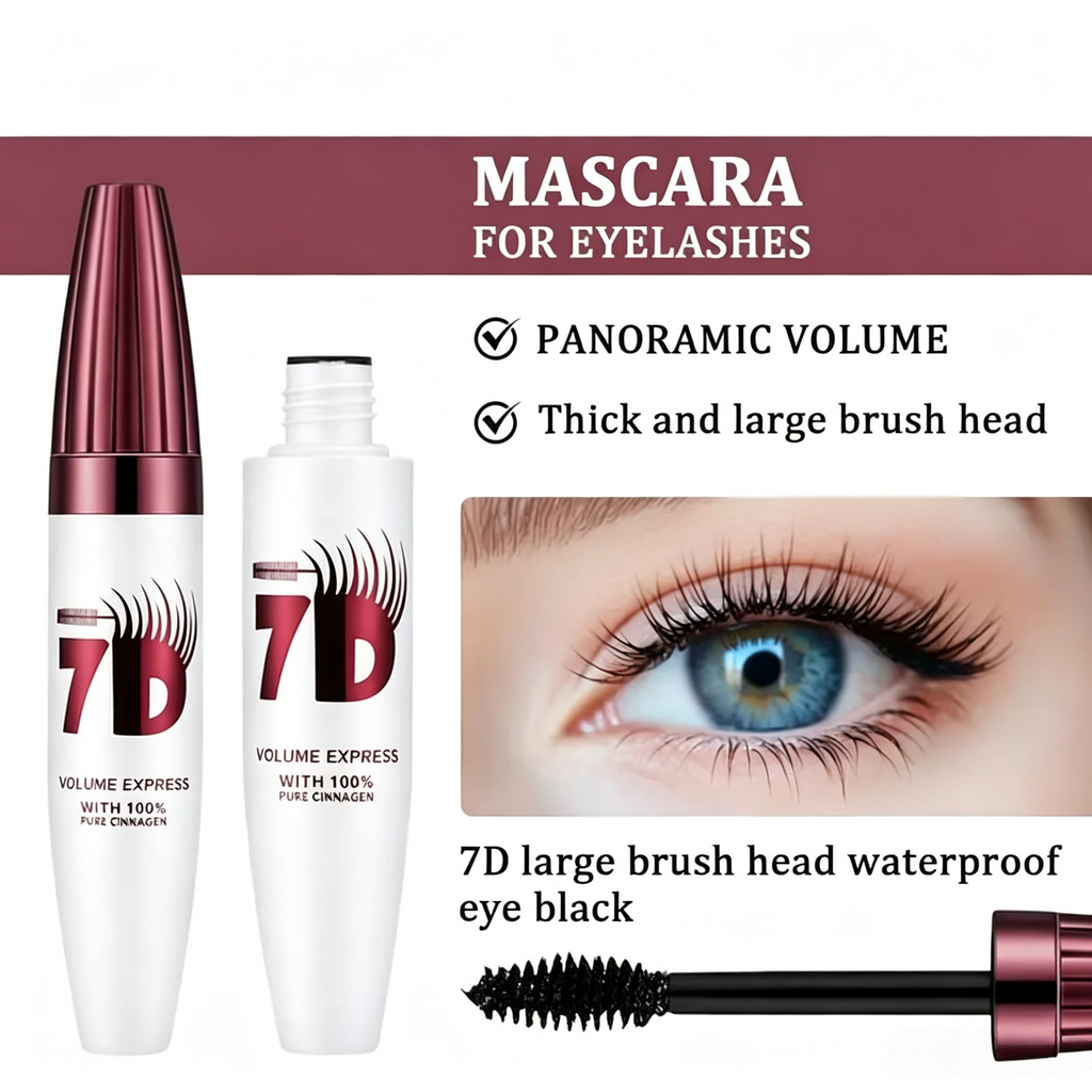 👁️✨ 7D Smudge-Proof! Waterproof Fiber Mascara for Natural Volume.