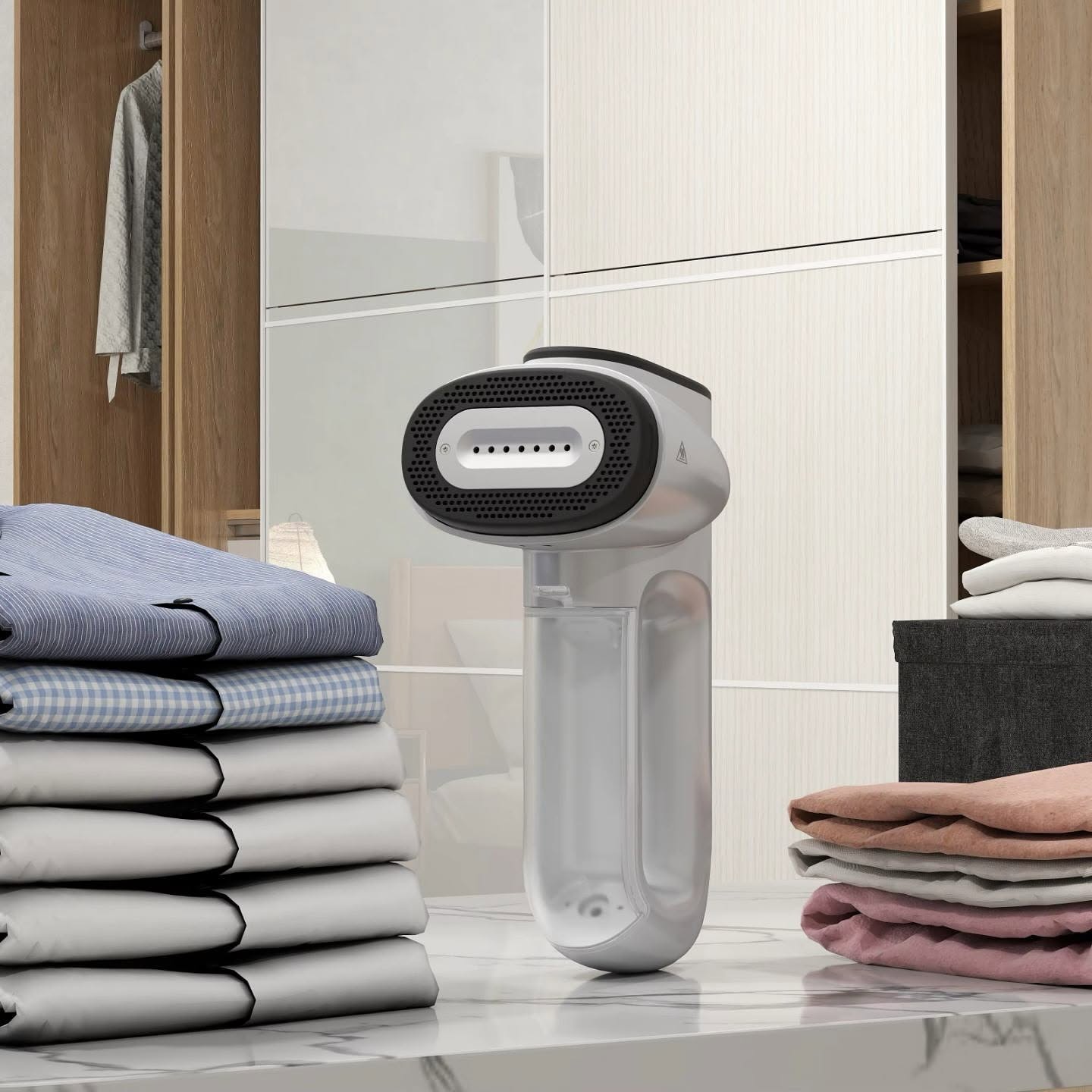 Vacuum Suction Steam Iron Strong Suction, Instant Heat in 30 Seconds, One Hand Dual Cooling, Disinfecting and Deodorizing, Quick Drying Wear, Ideal for Travel